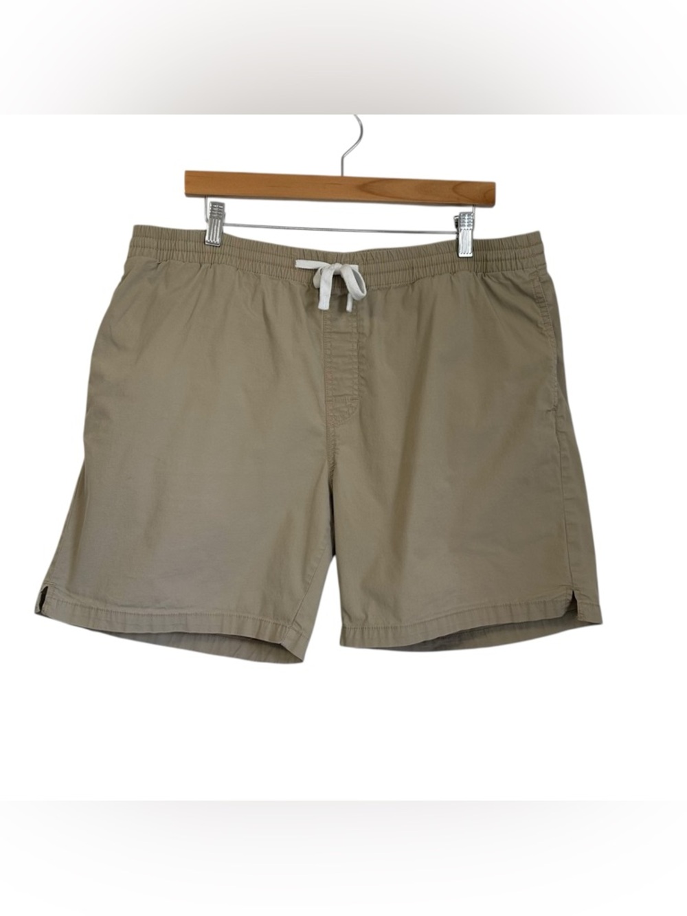 BearBottom Mens Shorts 7” Drawstring Elastic Waist Pockets Sz XXL Khaki Beige